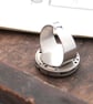 Round Silver Steampunk Ring Metal Statement Ring - Image 3