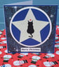 Xmas Star Cat Christmas Card blue - Image 2