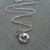 Sterling Silver Butterfly Charm and Swarovski Crystal Necklace