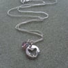 Sterling Silver Butterfly Charm and Swarovski Crystal Necklace