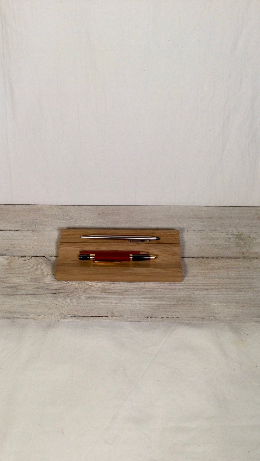 Wooden pen rest for desk. Pen tidy, Desk tidy. Smooth wooden pen and pencil rest