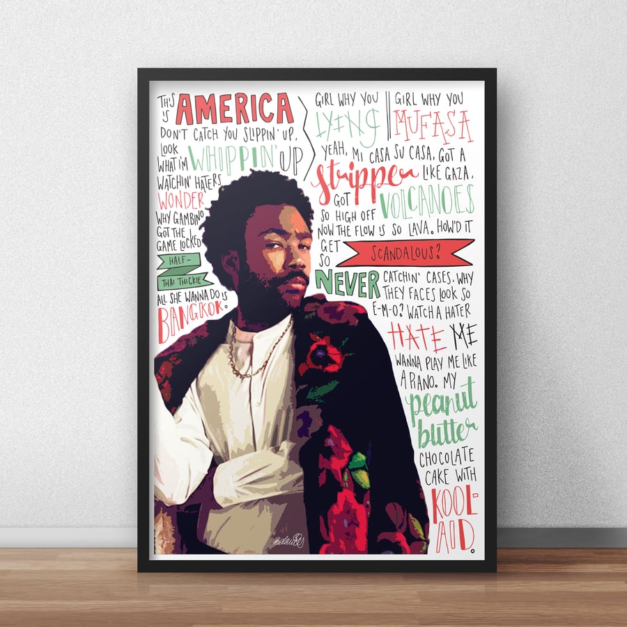 Childish Gambino INSPIRED Poster, Print with Quotes, Lyrics