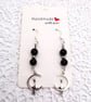 Obsidian Elasticated Cat Bracelet and Earrings Set.  - Image 2