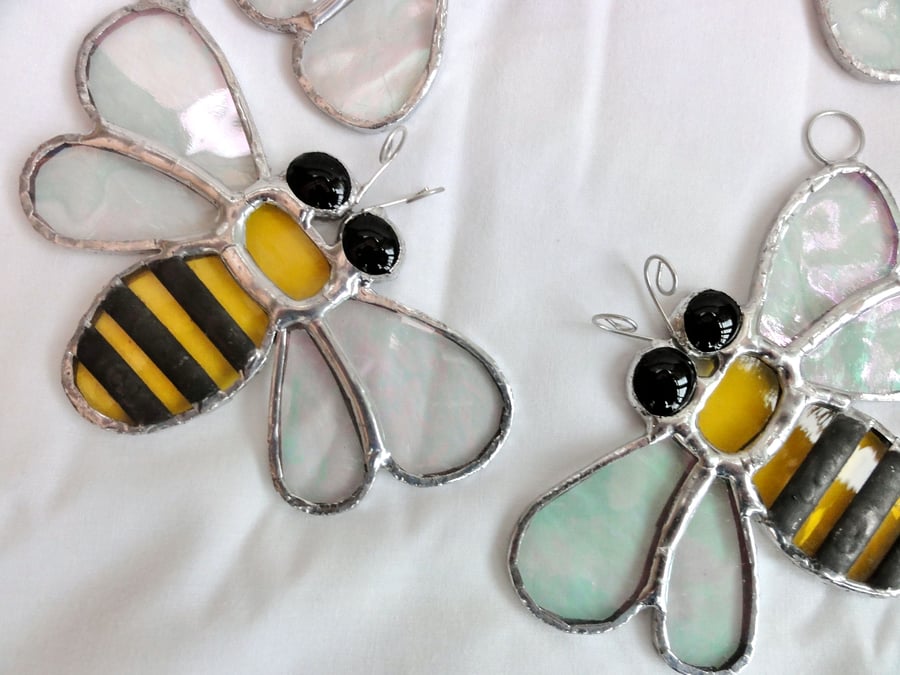 Stained Glass Bee Suncatcher