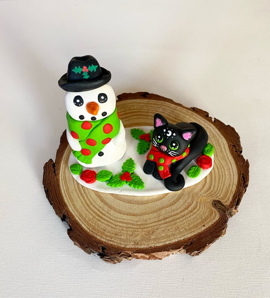 Handmade polymer clay Christmas decoration - Folksy