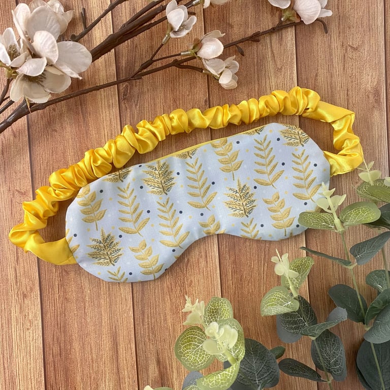 Yellow Foliage Sleepmask Eye Mask for Sleep, cosy night in, gift idea for sleep,