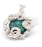 Green chrysocolla pendant; wire wrapped pendant - Image 1