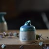 Horizon ceramic bud vase - glazed in turquoise, greens and blues