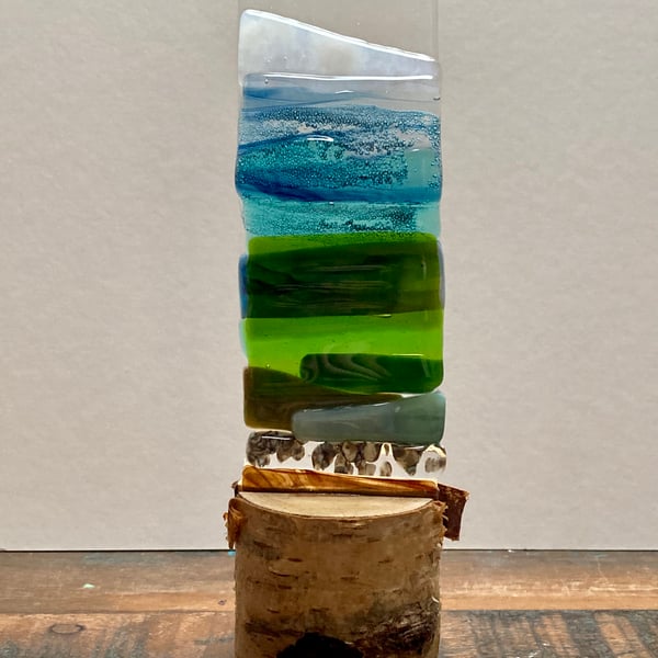 Fused glass landscape- seascape