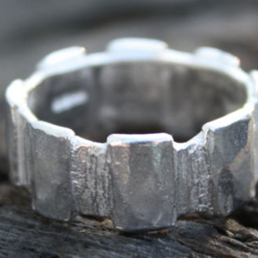 Cog  Sterling Silver Ring for men or women
