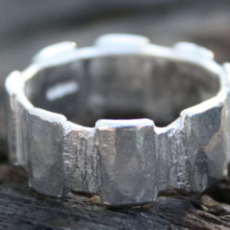 Cog  Sterling Silver Ring for men or women