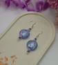 Silver Lined Light Blue Glass Earrings - Image 5