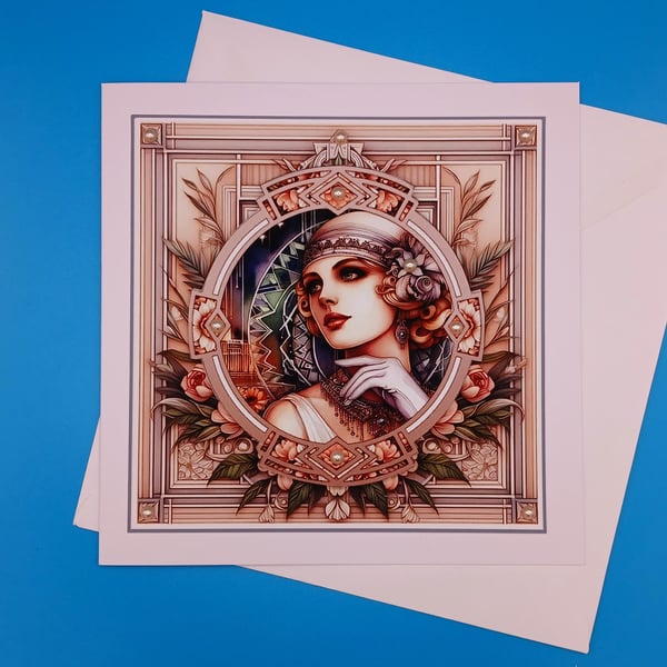 Art Deco Card,Wife, Mother, Grandmother, Sister, Decoupage, Handmade