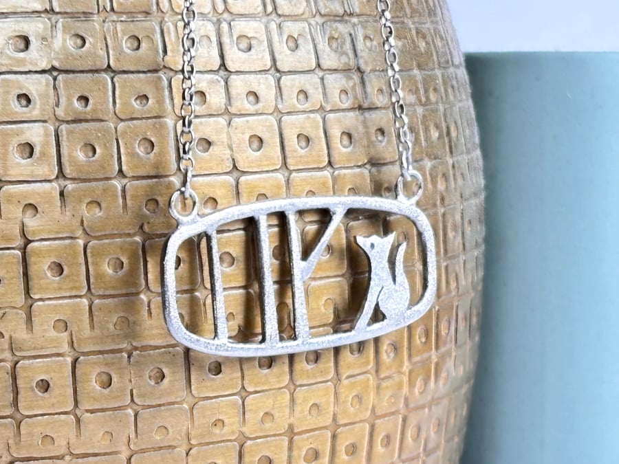 Edge of the woods landscape fox necklace