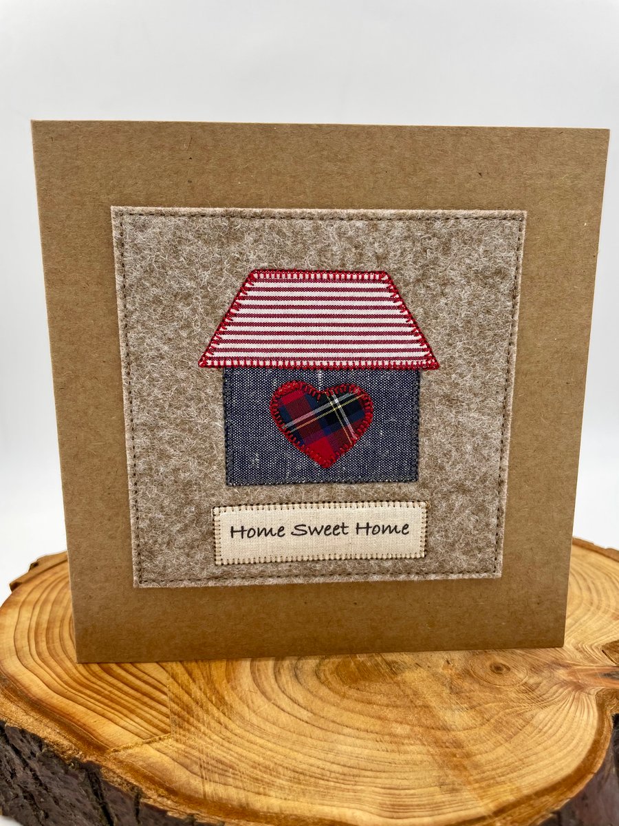 Home sweet home appliqué card