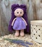 Hand crocheted doll -amigurumi girl - long hair for styling - removable dress - 