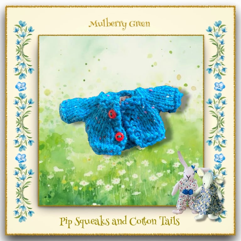 Pip Squeaks and Cotton Tails Blue Cardigan 