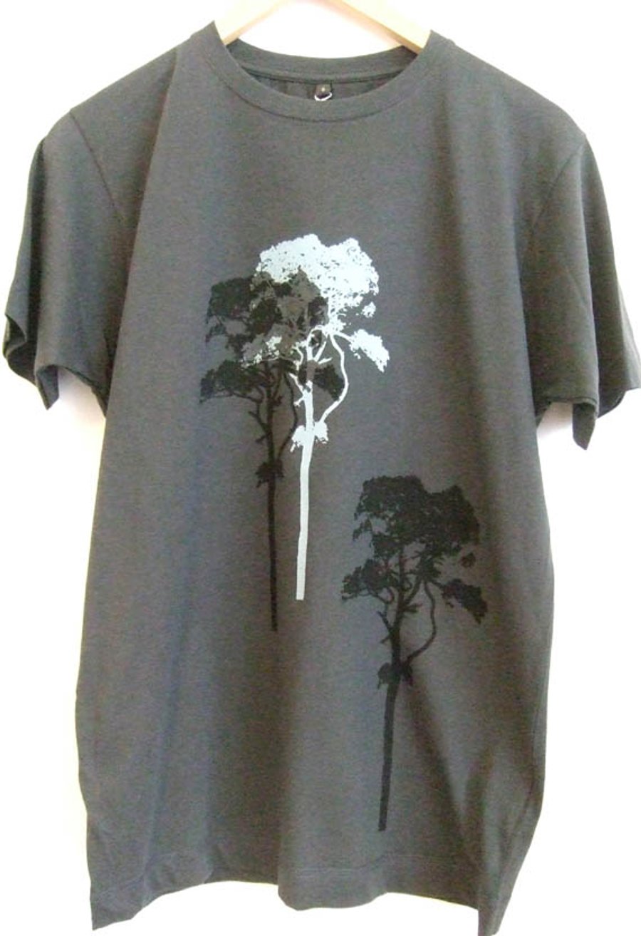  3 Trees  Mens Organic Cotton T shirt Grey