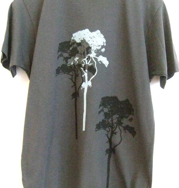  3 Trees  Mens Organic Cotton T shirt Grey