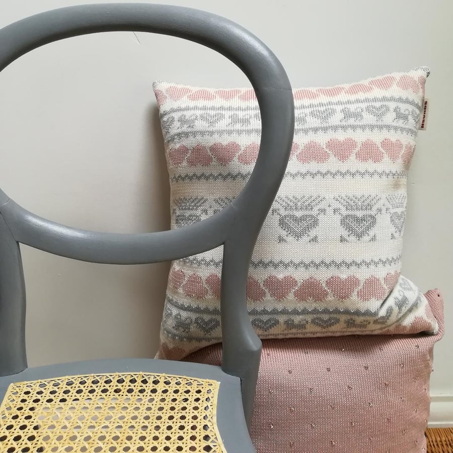 Folklore Cushion  pale grey