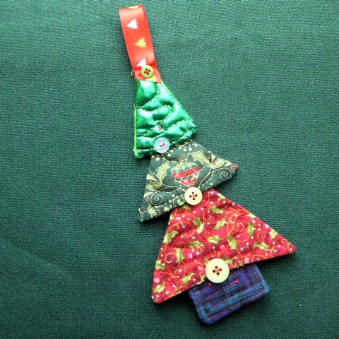 stitched textile hanging decorations