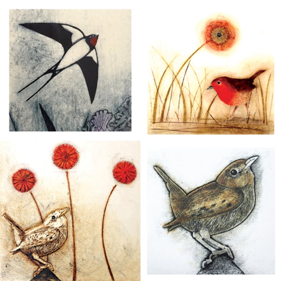 Greeting cards. Set of four tweeters...
