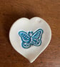 Summer Seconds Ceramic heart-shaped blue butterfly dish - Image 3