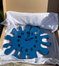 Large Blue Wooden 'Splat' Clock - Decorative Statement Clock - Image 3