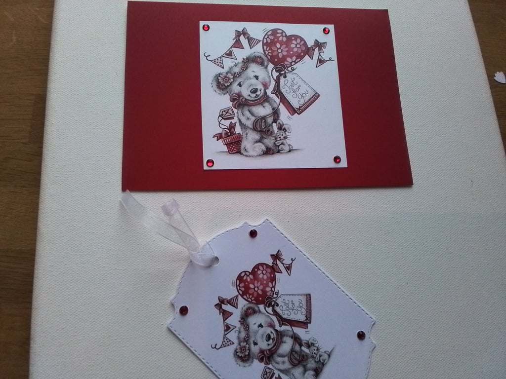 Birthday card and gift tag set. Ref 394