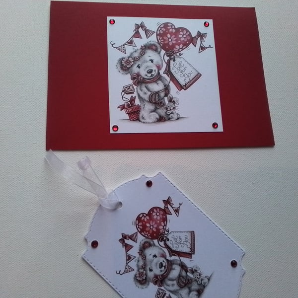 Birthday card and gift tag set. Ref 394