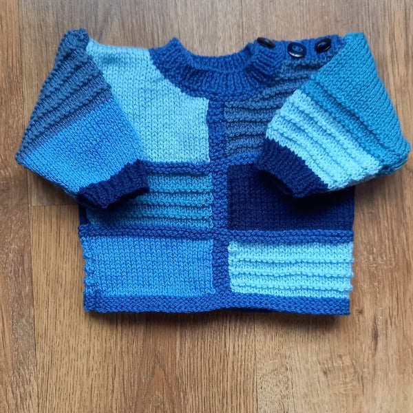 Hand knitted baby boys jumper