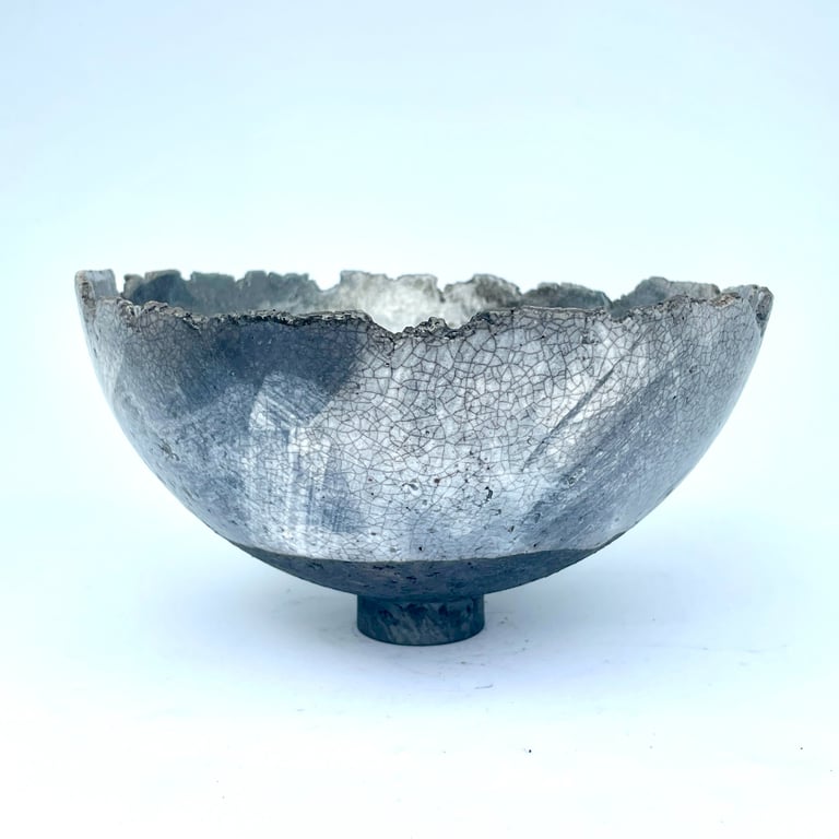 Pinched Raku Bowl With Foot. No 5