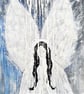 Angel with Large Wings, Small Original Canvas Art - Image 4