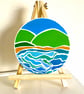 Cove 2. Hand painted wooden round wall hanging 6" - Image 2