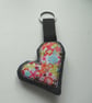 applique embroidered heart keyring key fob hanging decoration BRIGHT FLORAL - Image 3