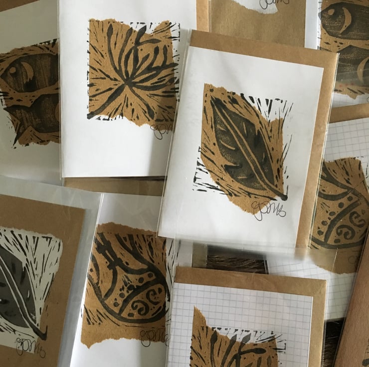 Handprint cards: pack of 10 various designs - Folksy