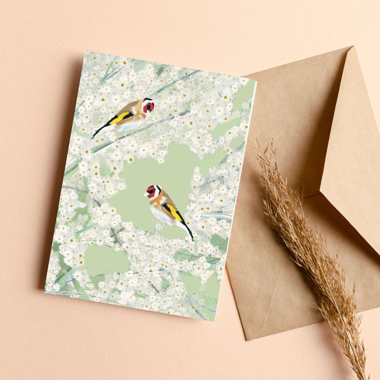 Blank garden bird card 