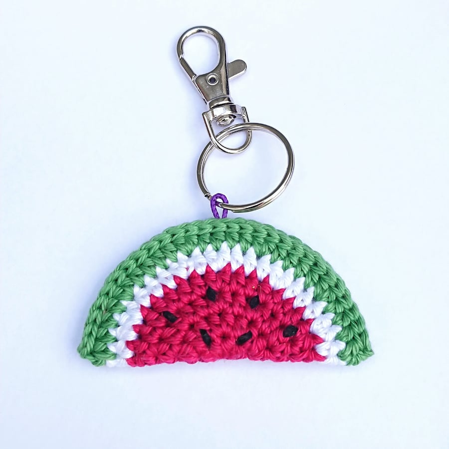 Crochet Watermelon Keyring, Bag Charm