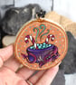 The candy cane cauldron dragon pyrography hanging wood slice decoration - Image 4