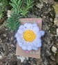 Crochet flower brooch