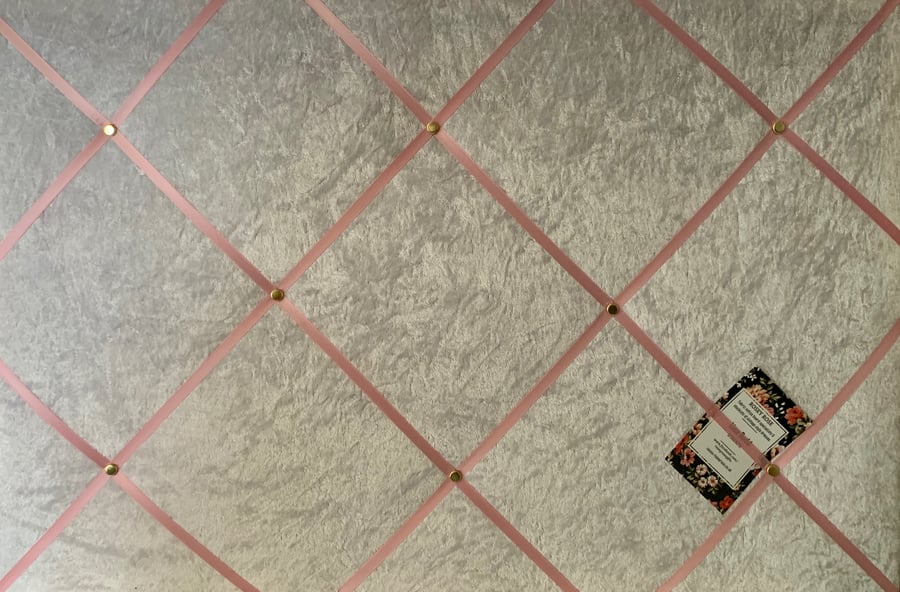 Handmade Bespoke Memo Notice Board With White Crushed Fabric