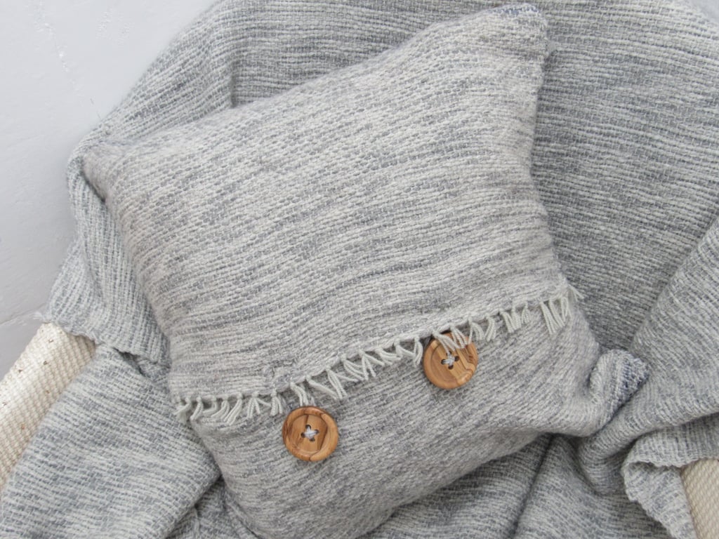 Handwoven Grey Alpaca Cushion Cover