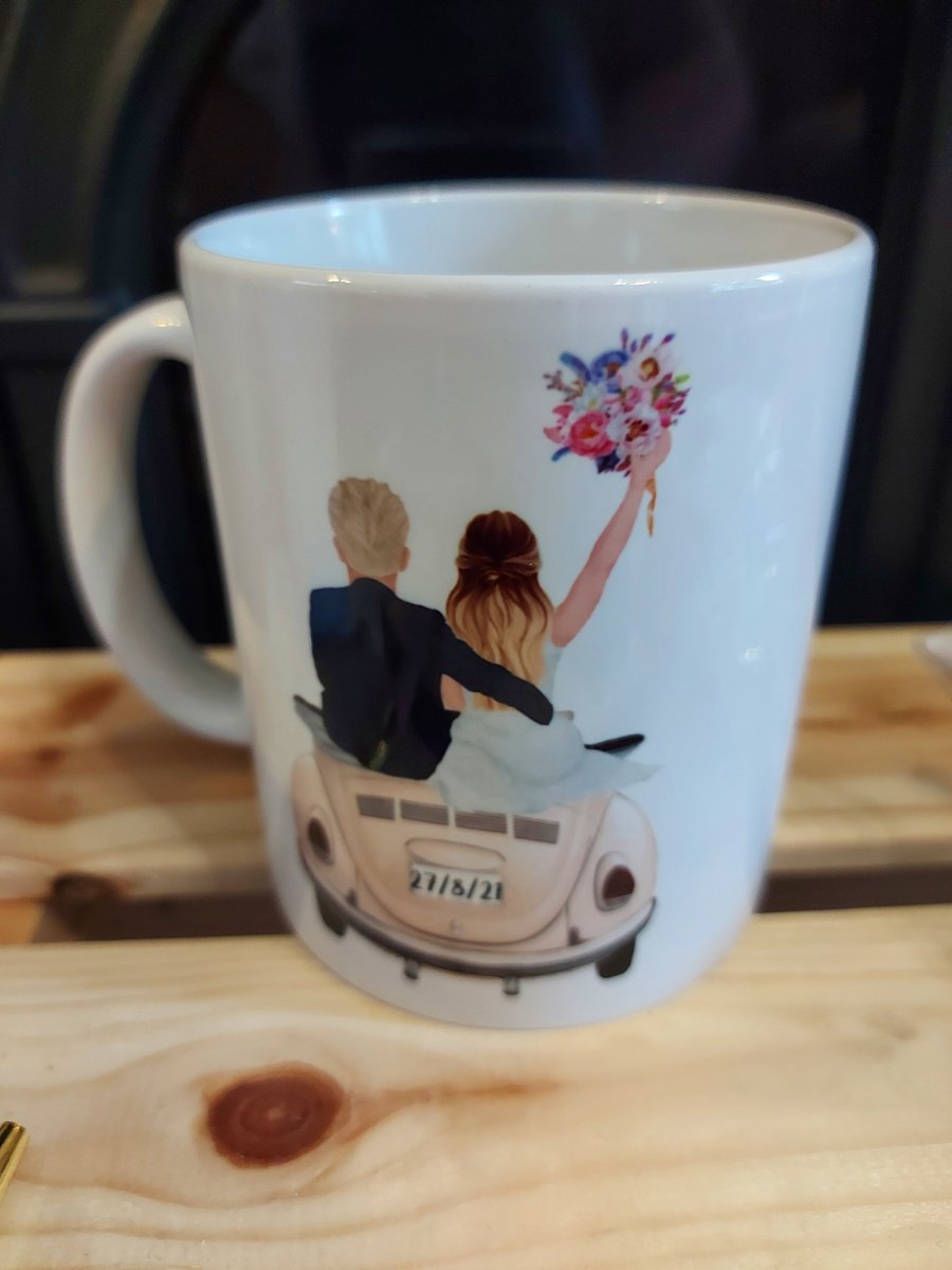 Wedding celebration mug, personalised to match couple 