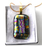 Red Tartan Glass 234 Pendant Gold plated chain - Image 1