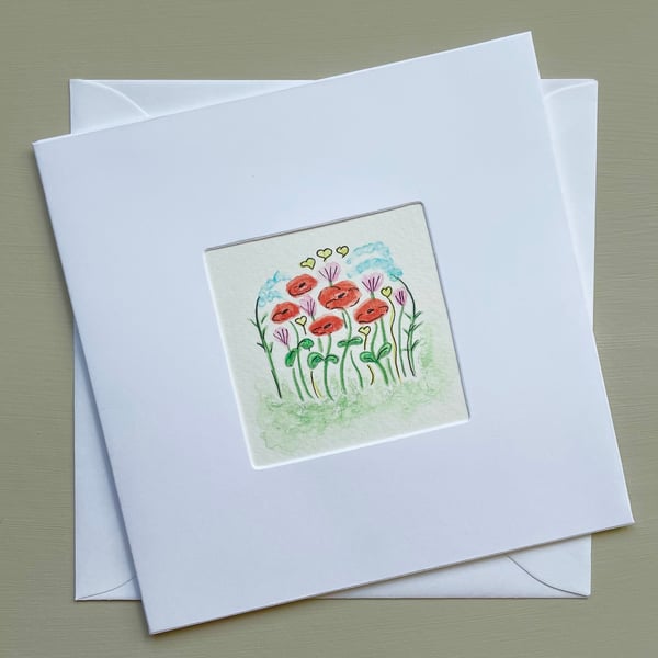 Hand Painted Greetings or Keepsake Card, Seconds Sunday.