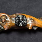 Black Clear Glass Adjustable Ring
