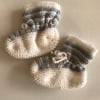 Striped hand knitted baby bootees 
