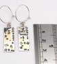 Handmade contemporary silver and gold earrings, Keum boo technique - Image 3