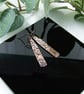 Copper Earrings, Patterned Bar Droppers with Niobium Ear Wires - Image 5