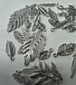 50g Mixed Sizes Tibetan Antique Silver Leaf Charms